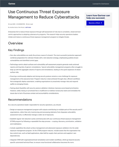 Gartner Use CTEM to Reduce Cyberattacks